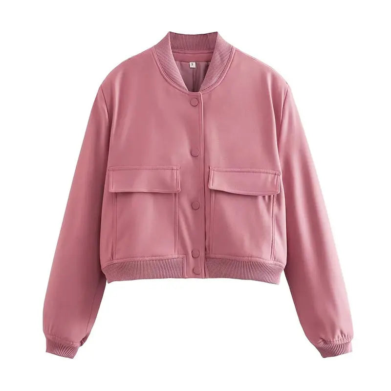 Stilla | Cropped Bomberjakke i Satin