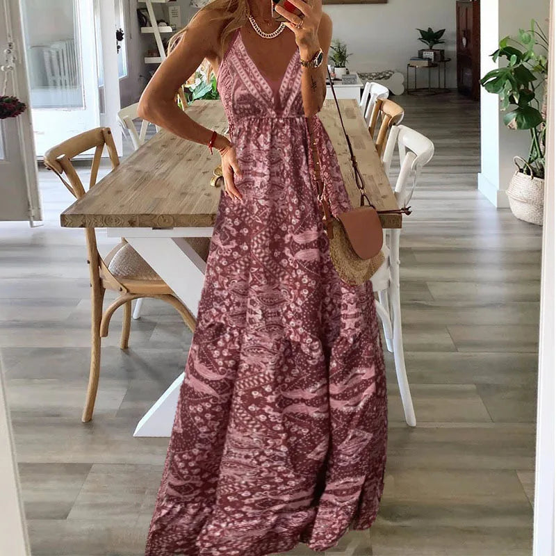Stilla | Maxikjole med Boho Print