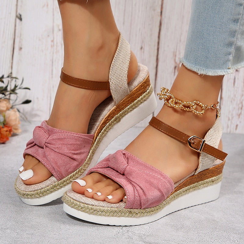 Stilla | 3-tone Lav Wedge Sandaler
