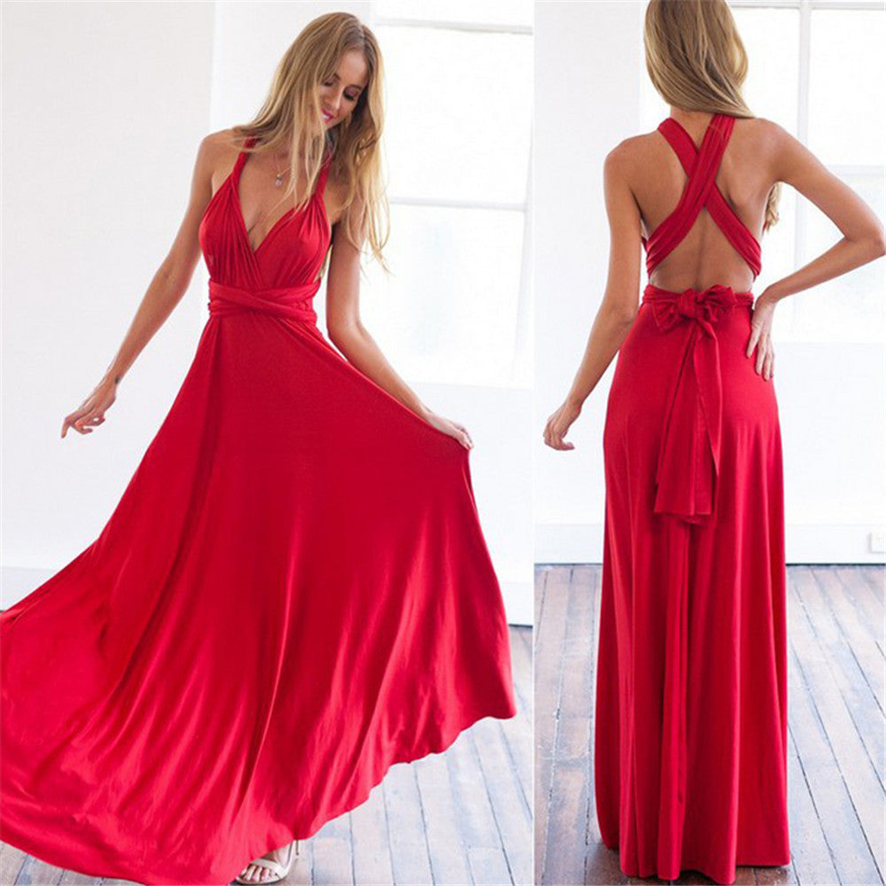 Stilla | Kvinders Multiway Wrap Konvertibel Boho Maxi Kjole