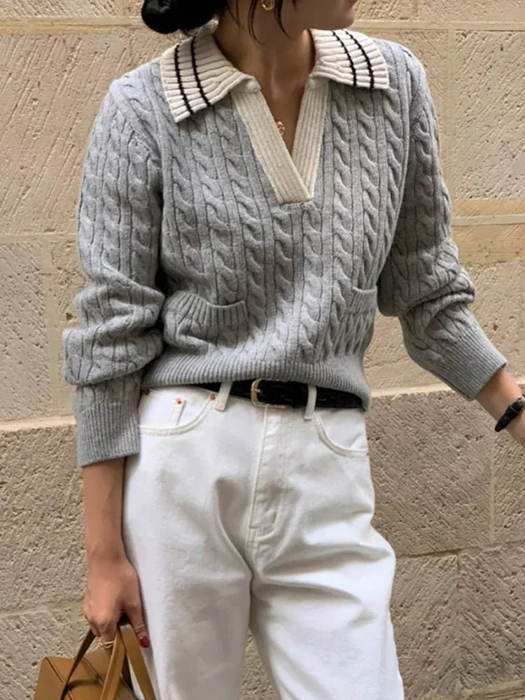 Stilla | Dame sweater i drejet strik