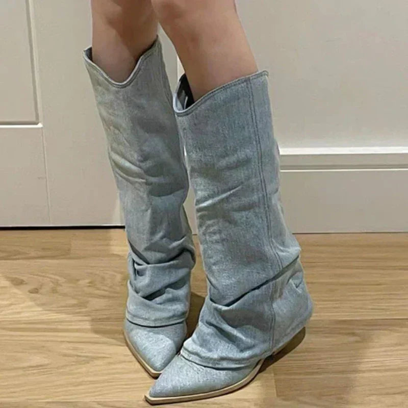 Stilla | Cowboy Støvler Af Jeans Western Spirit Til Damen