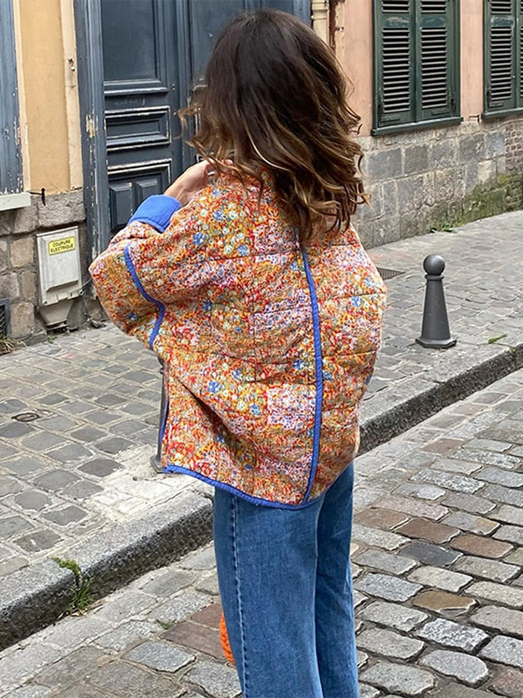 Stilla | Langærmet Varm Streetwear-Jakke Bomuld Med Print