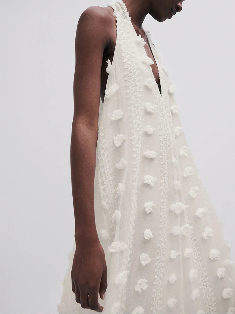 Stilla | Elegant Lang Broderet Kjole