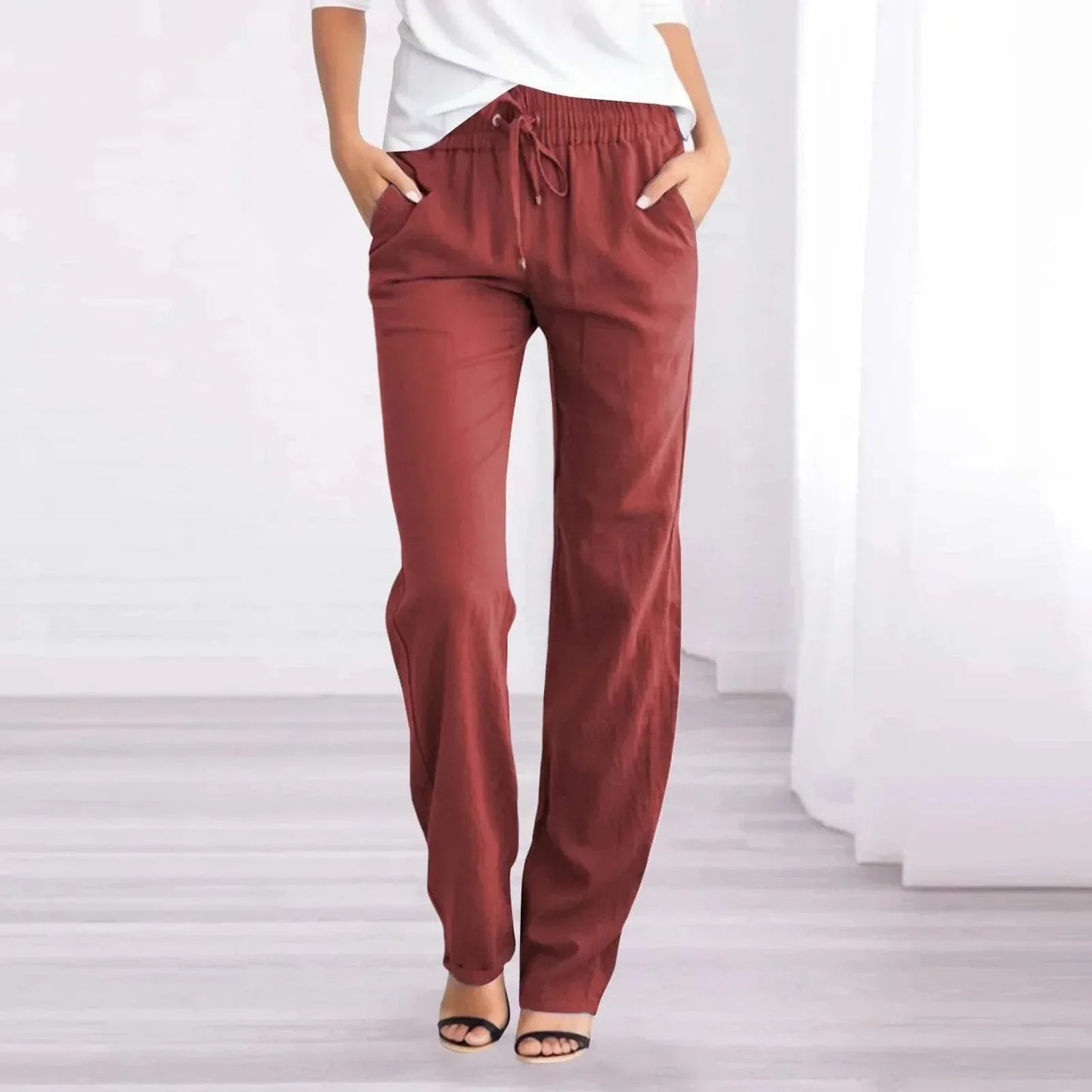 Stilla | Linen Pants Afslappet Åndbart Materiale, Elastisk Linning Perfekt Til En Afslappet Dag