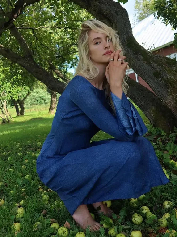 Stilla | Elegant lang kjole med forlængede ærmer