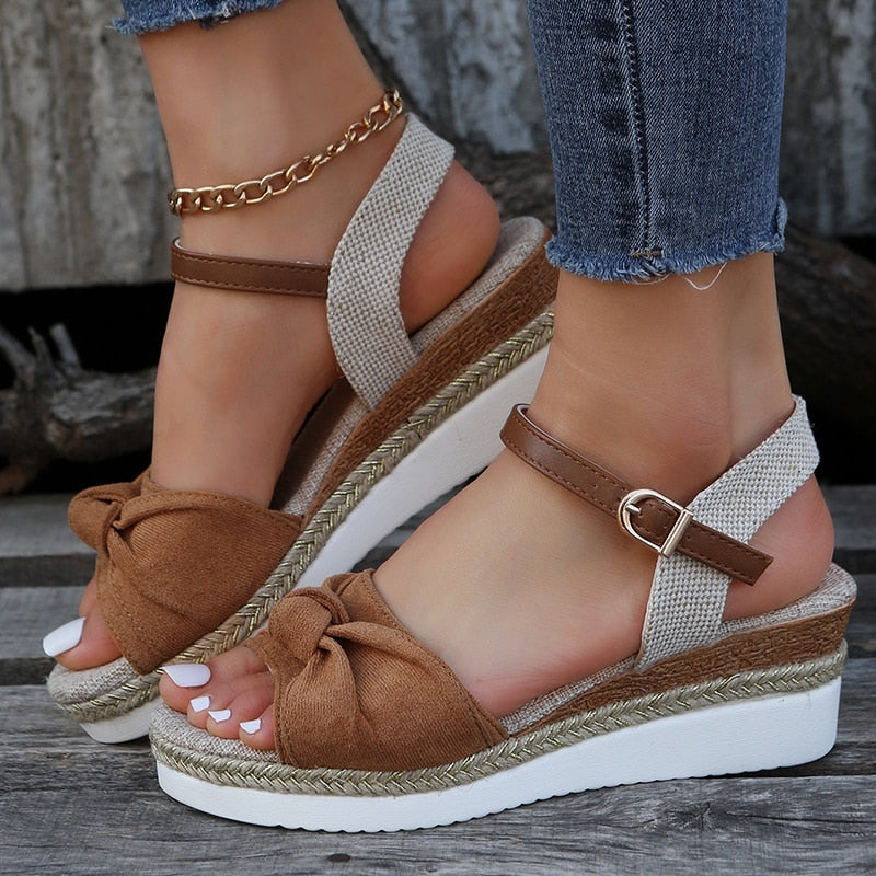 Stilla | 3-tone Lav Wedge Sandaler
