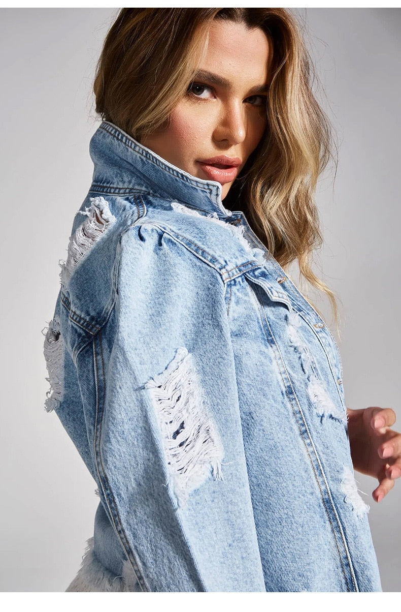 Stilla | Rippet Denimjakke Rolino