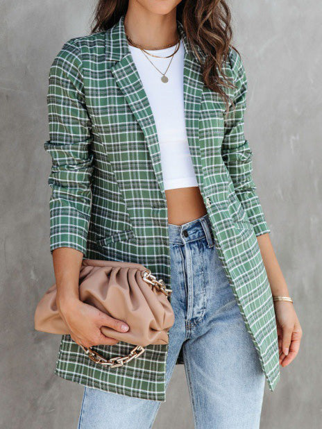 Stilla | Kvinders Blazere Klap Tjek Print Slim Fit Blazer