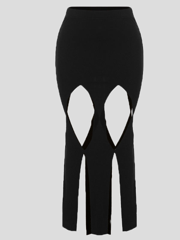 Stilla | Dame Nederdele Mode Hollow Høj Talje Slim Nederdel