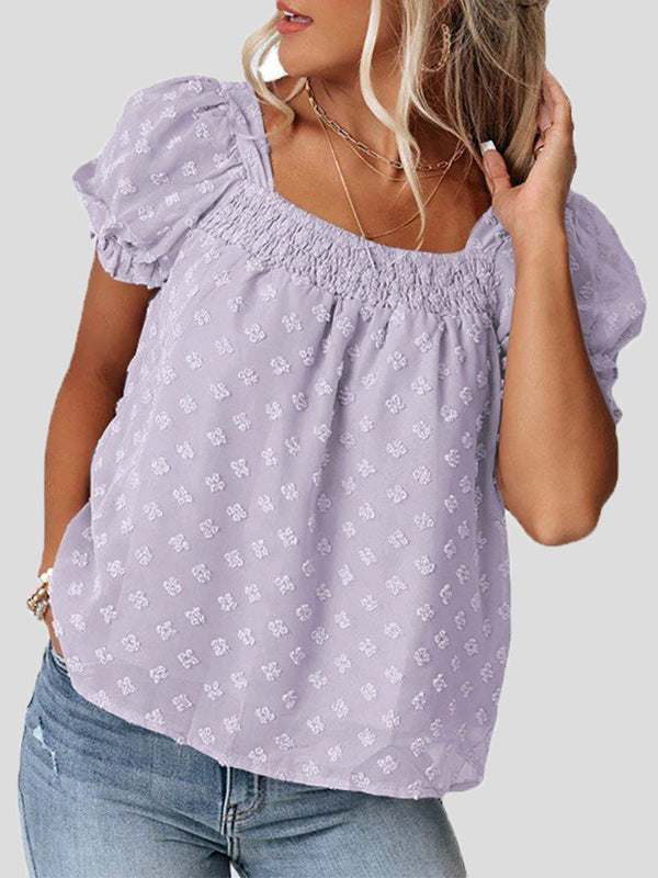 Stilla | Kvinders Bluser Jacquard Firkantet Hals Chiffon Bluse