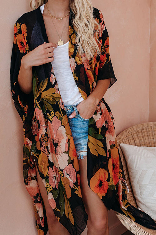 Stilla | Din Solrige Dag Blomstermotiv Kimono