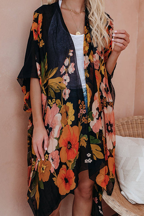 Stilla | Din Solrige Dag Blomstermotiv Kimono
