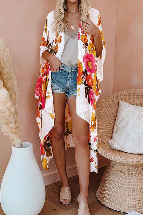 Stilla | Din Solrige Dag Blomstermotiv Kimono