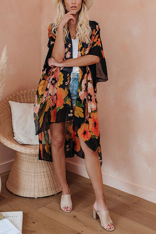 Stilla | Din Solrige Dag Blomstermotiv Kimono