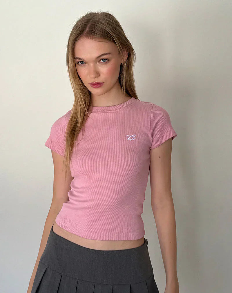 Stilla | T-Shirt Baby med broderet knude