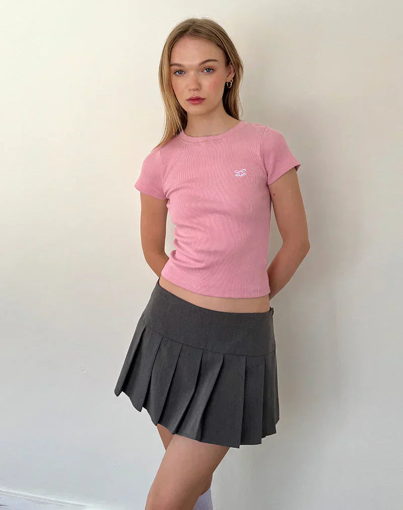 Stilla | T-Shirt Baby med broderet knude