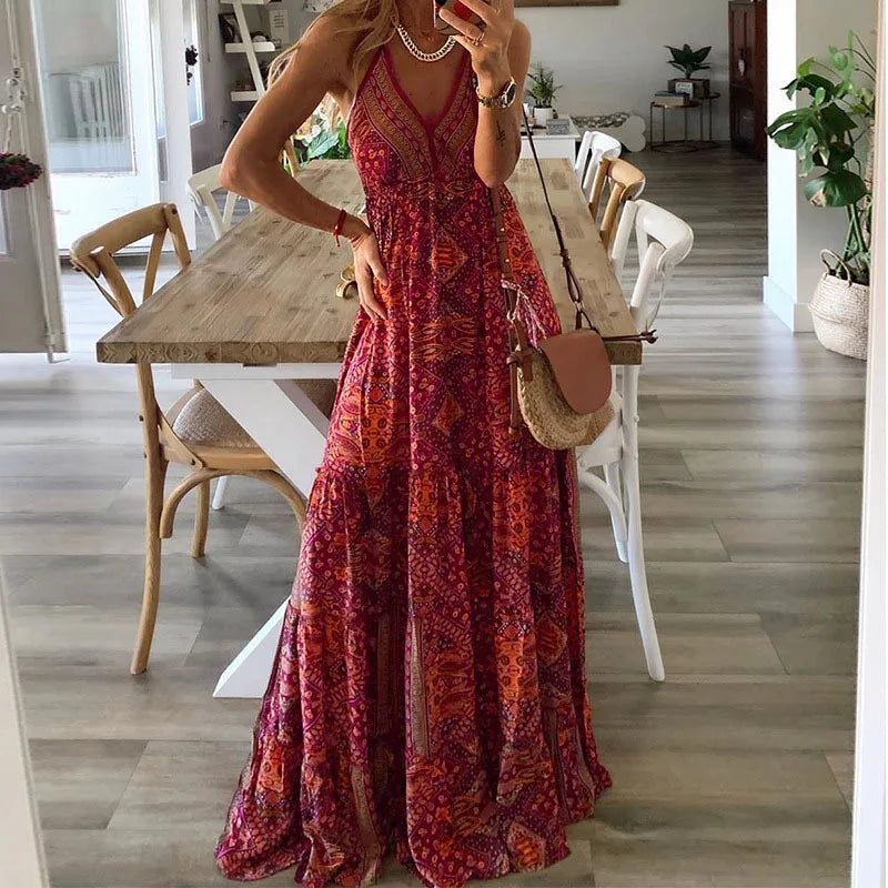 Stilla | Maxikjole med Boho Print