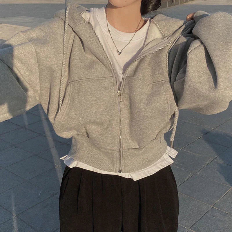 Stilla | Oversized Sweatshirts med Lynlås