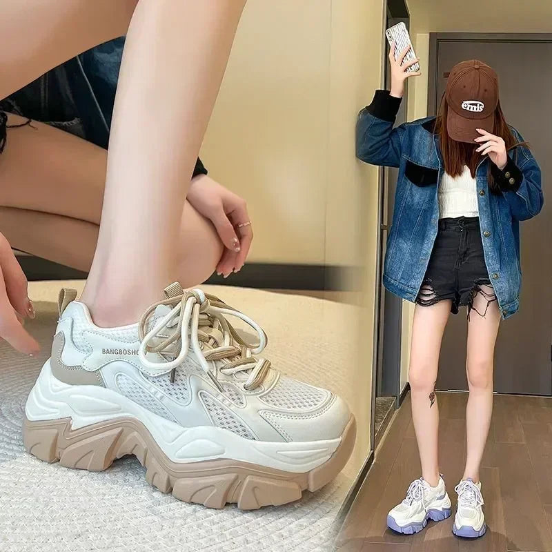 Stilla | Chic Platform Hvide Sneakers til kvinder