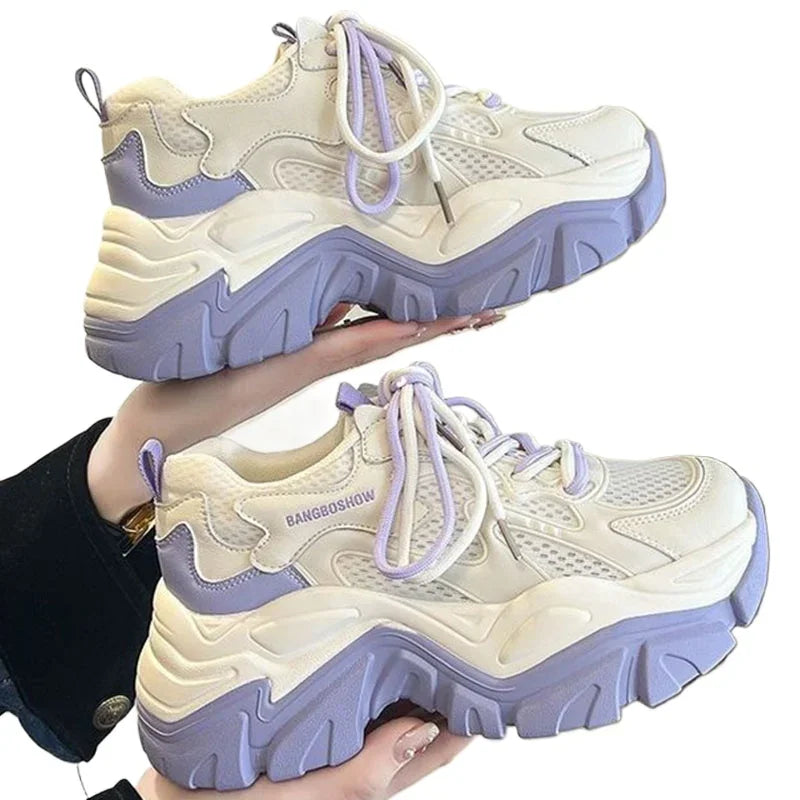 Stilla | Chic Platform Hvide Sneakers til kvinder
