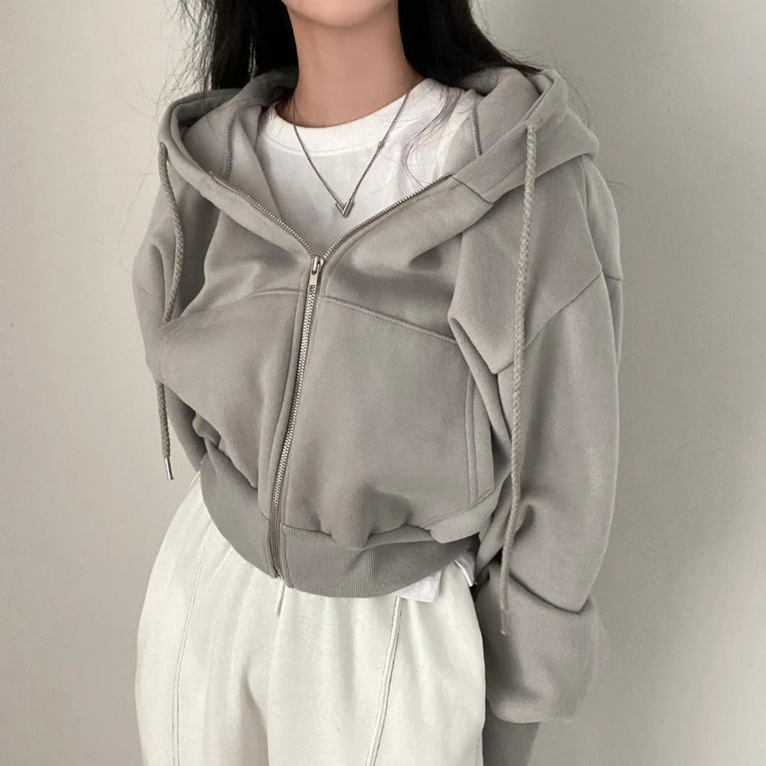 Stilla | Oversized Sweatshirts med Lynlås