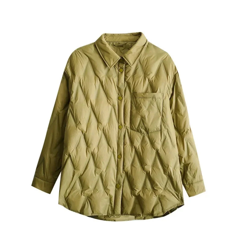Stilla | Overdimensioneret Quilted Jakke Med Knaplukning