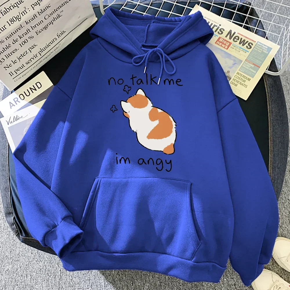 Stilla | Den store størrelse hoodie med kattemotiv til damer