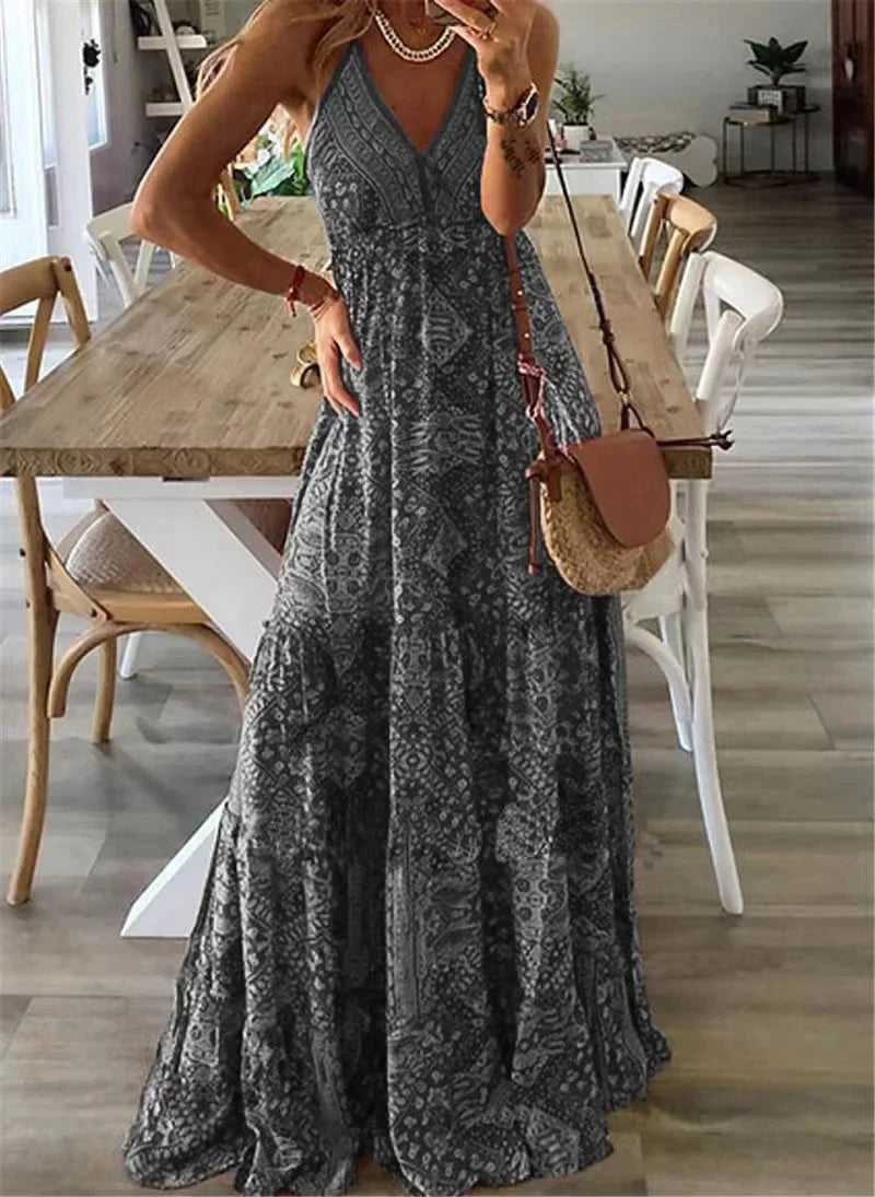 Stilla | Maxikjole med Boho Print