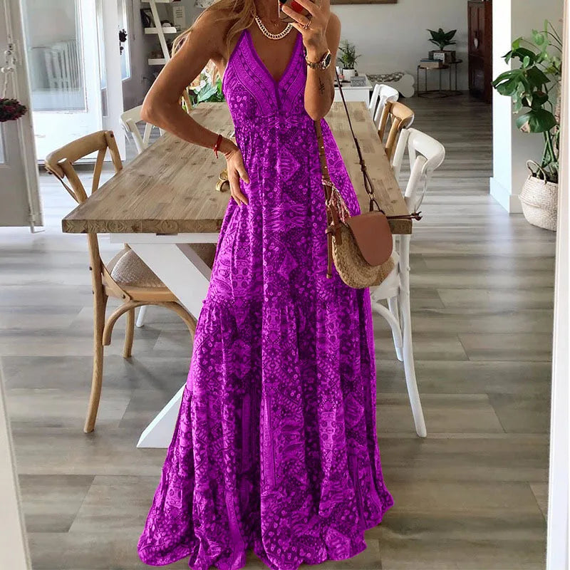Stilla | Maxikjole med Boho Print