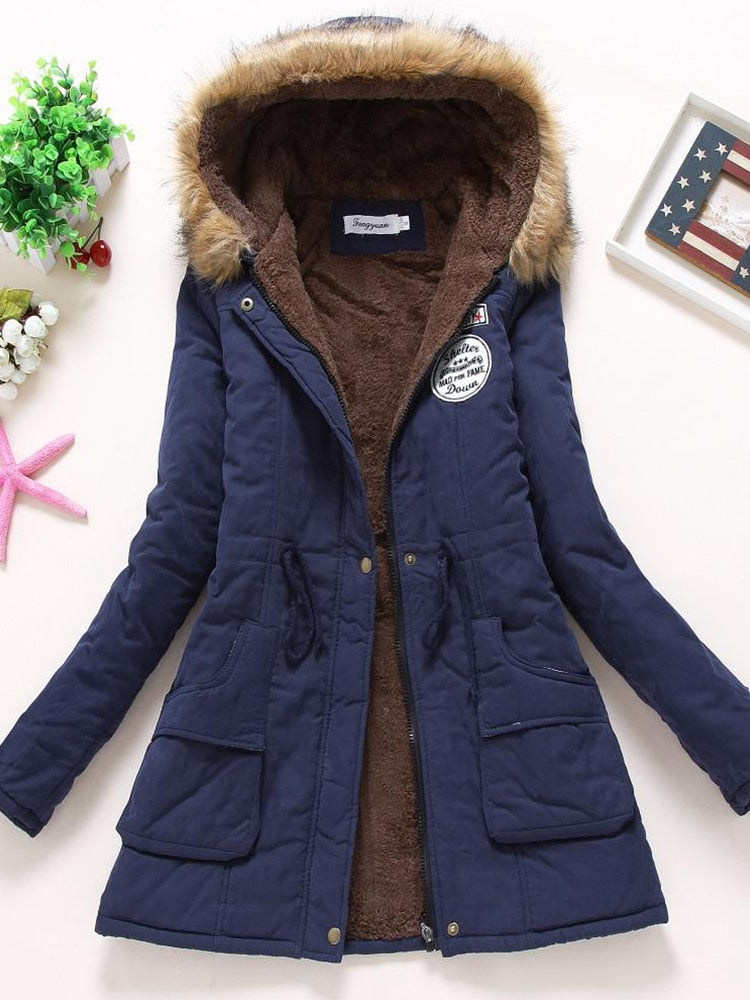 Stilla | Damejakke i bomuld Slim Fit Quiltet frakke med broderi
