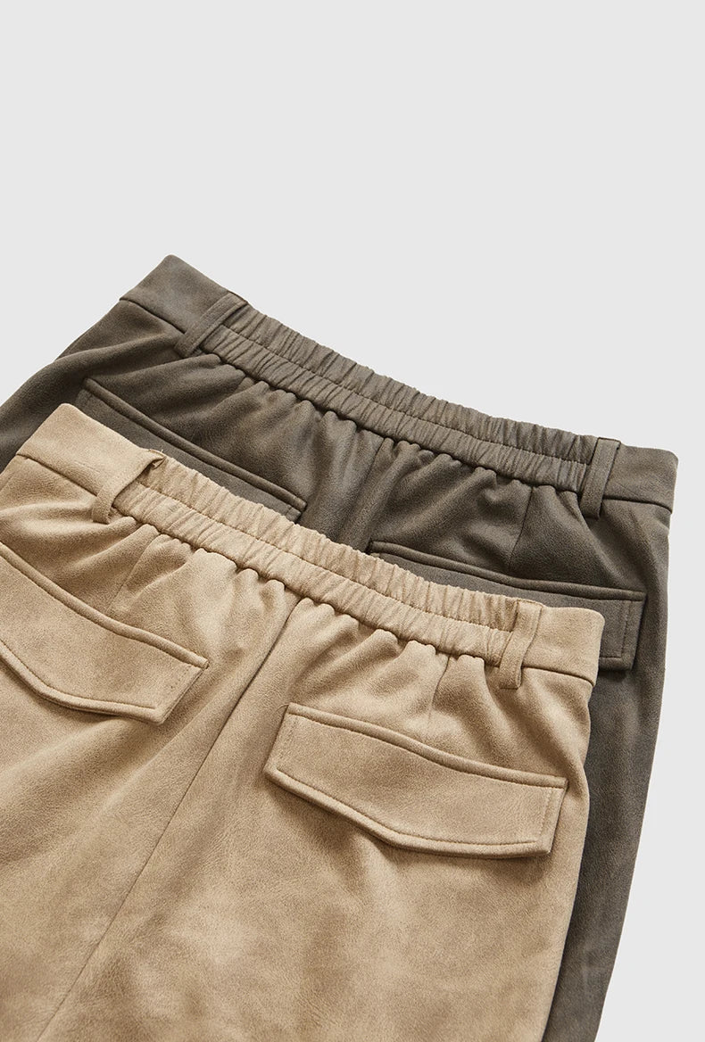 Stilla | Årgang Distressed Ruskind Cargo Bukser