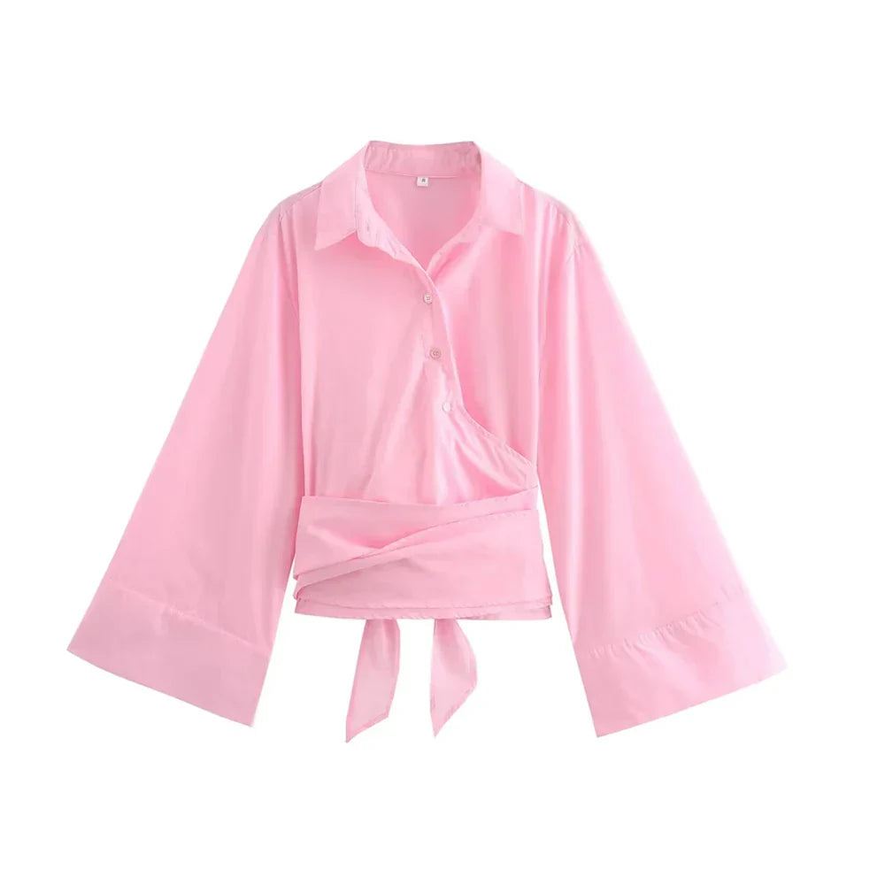 Stilla | Elegant Kimono blouse med Lange Ærmer