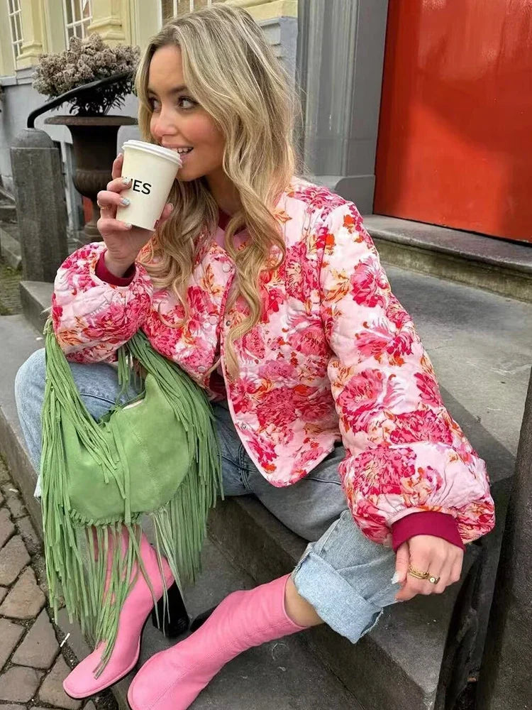 Stilla | Jakke Med Lyserøde Blomster Taylee