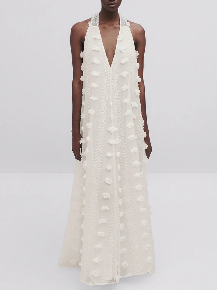 Stilla | Elegant Lang Broderet Kjole