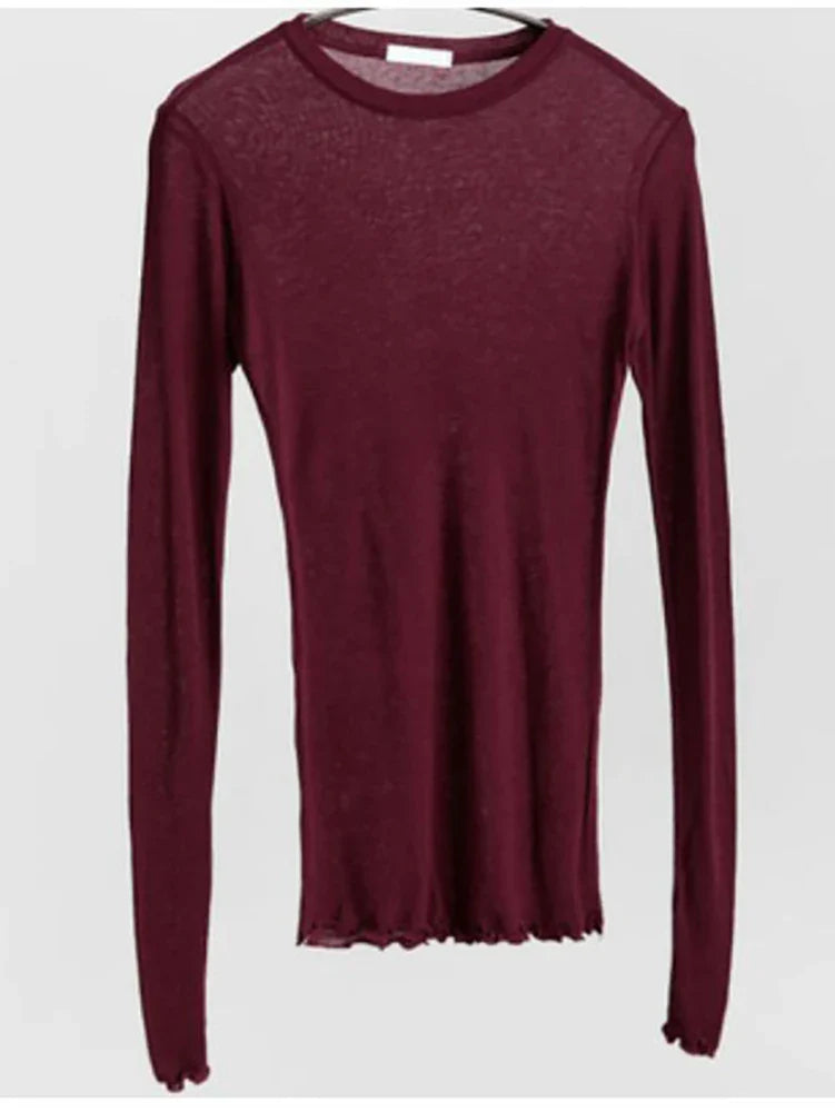 Stilla | Basic langærmet T-shirt med slank pasform