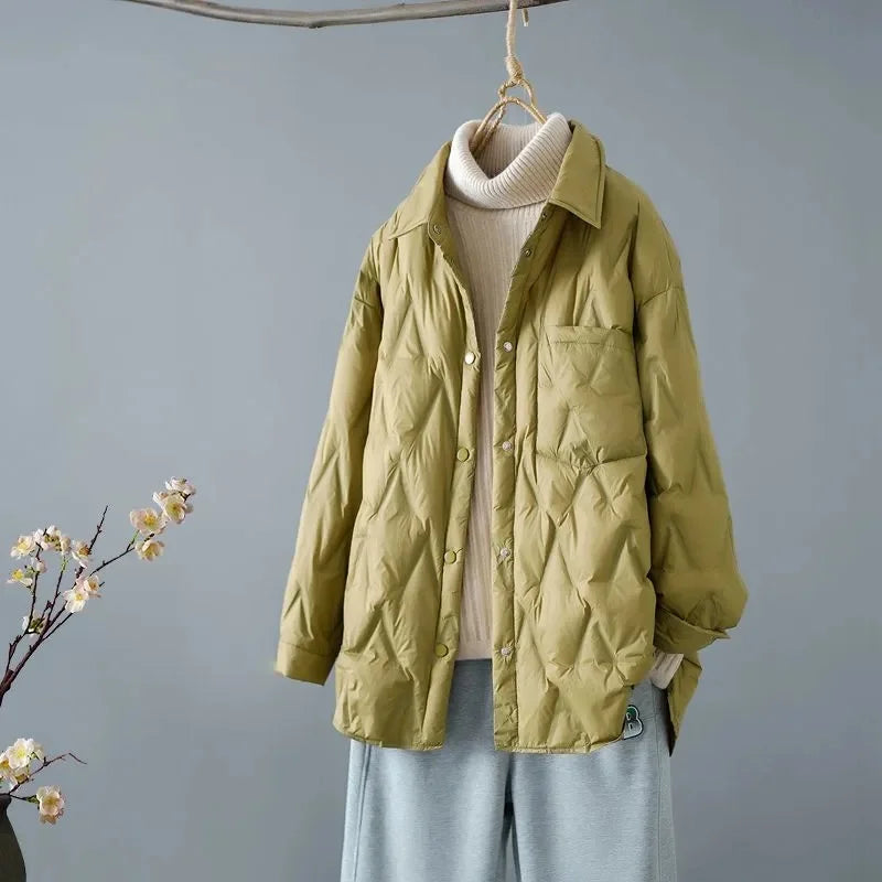 Stilla | Overdimensioneret Quilted Jakke Med Knaplukning