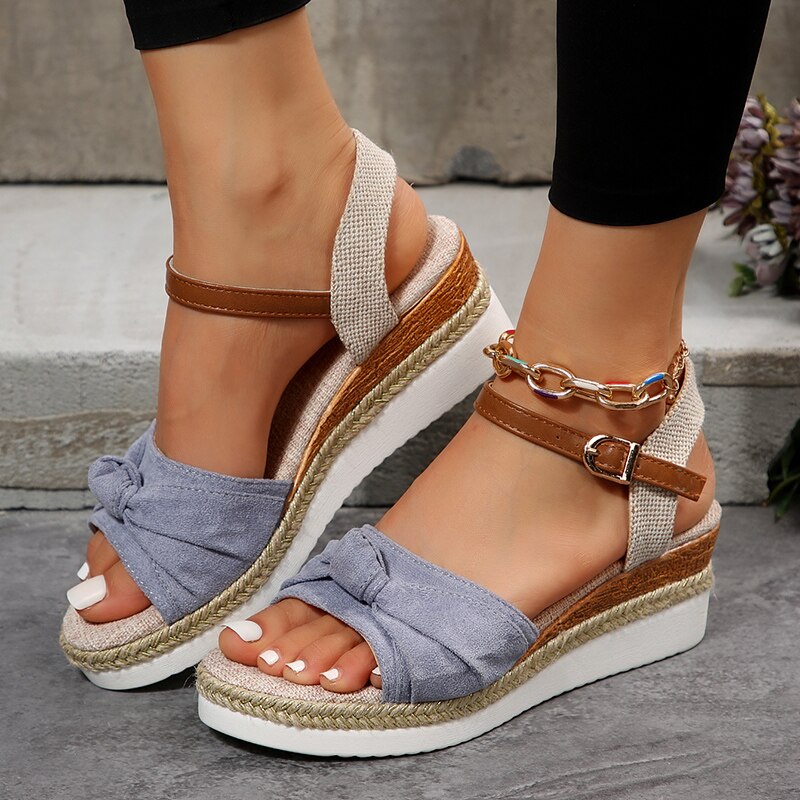 Stilla | 3-tone Lav Wedge Sandaler