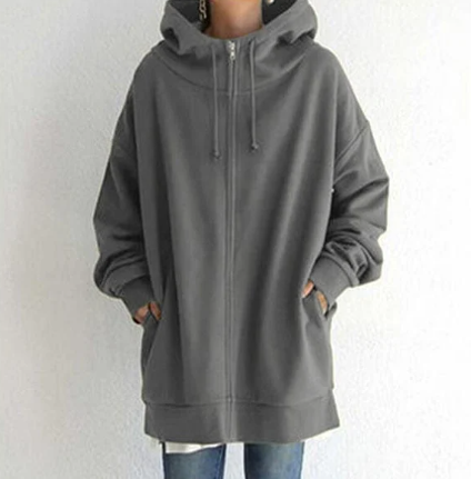 Stilla | Dame Hoodie Med Lynlås Til Efterår/vinter