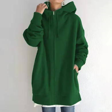 Stilla | Dame Hoodie Med Lynlås Til Efterår/vinter