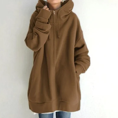 Stilla | Dame Hoodie Med Lynlås Til Efterår/vinter