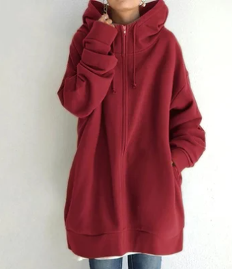Stilla | Dame Hoodie Med Lynlås Til Efterår/vinter