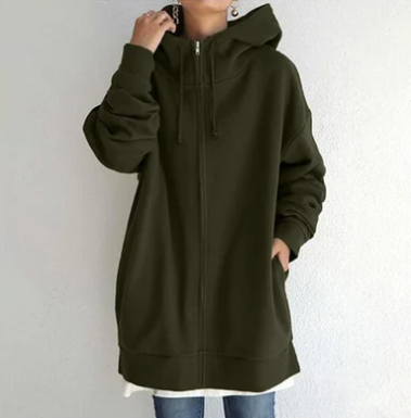Stilla | Dame Hoodie Med Lynlås Til Efterår/vinter