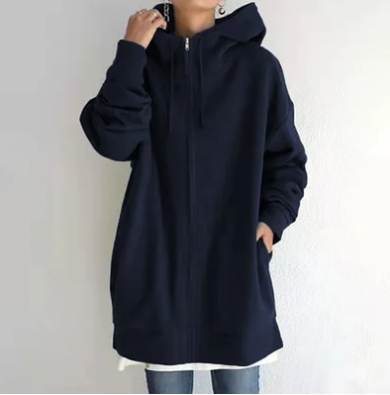 Stilla | Dame Hoodie Med Lynlås Til Efterår/vinter