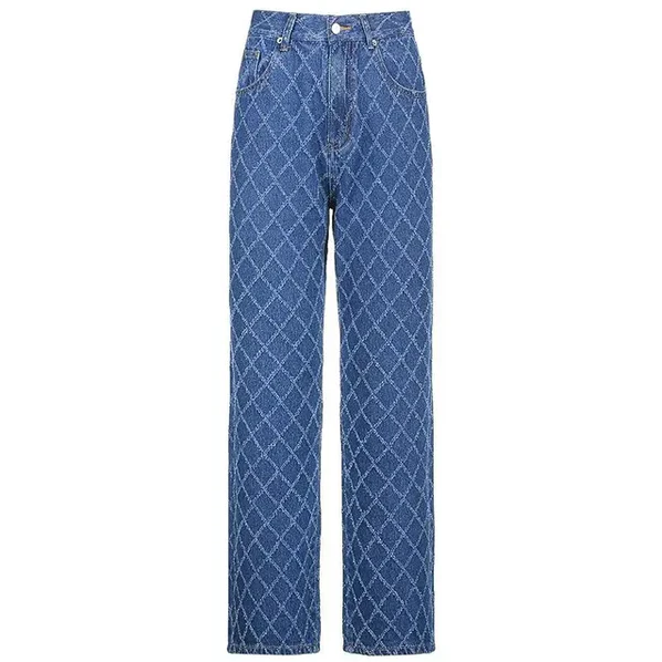 Stilla | Diamantformede Jeans med Høj Talje