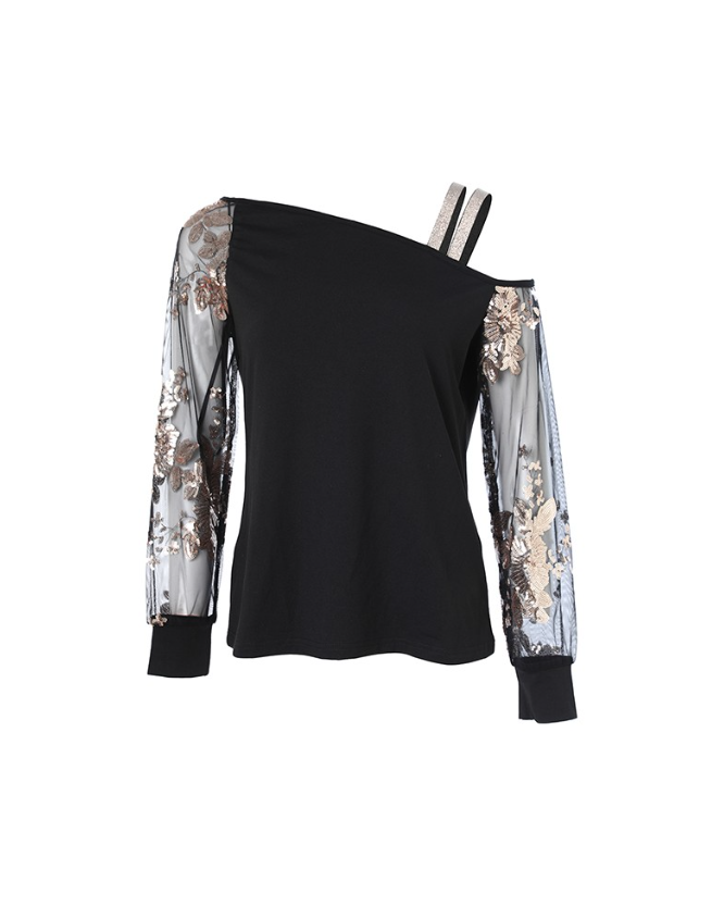 Stilla | Floral Pailletter På Skuldertop