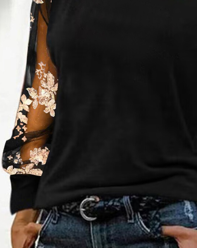 Stilla | Floral Pailletter På Skuldertop