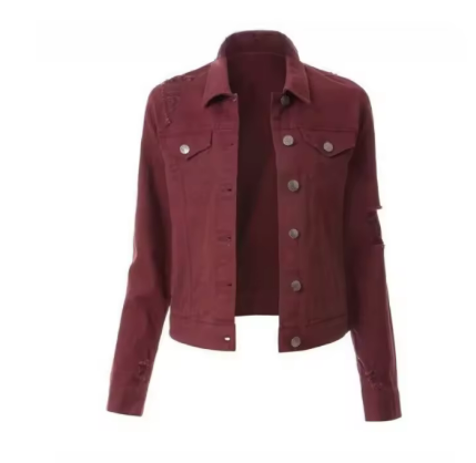 Dame Denim-jakke med mode accenter og afslappet stil Stilla