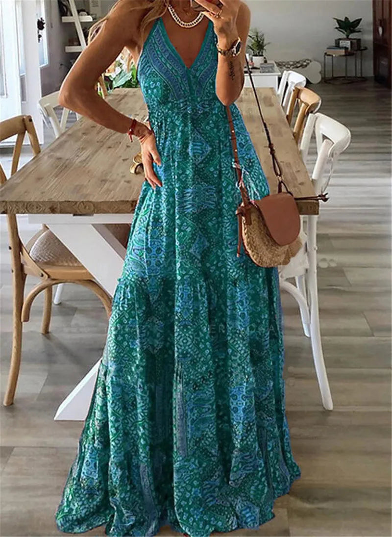 Stilla | Maxikjole med Boho Print