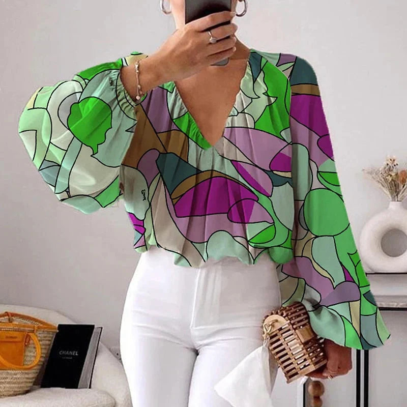 Stilla | Elegant Mønstret Bluse